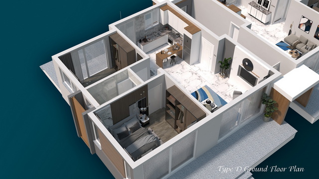 Four Seasons Life 2 2+1 Apartment Ground Floor plan Sea Swan 7